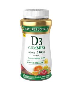 Nature's Bounty Vitamin D3 Gummies, 50 mcg, 2000 IU, 90 Ct"