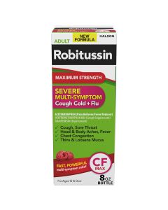 Robitussin CF Max, Severe Multi-Symptom Relief From Cough, Cold, and Flu - Adult Formula, 8 Fl Oz"