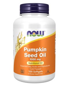 NOW Supplements, Pumpkin Seed Oil 1000 mg with Essential Fatty Acids and Phytosterols, Cold Pressed, 100 Softgels"