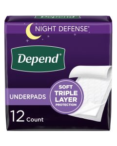 Depend Underpads/Disposable Incontinence Bed Pads for Adults, Kids, and Pets, 12 Count"