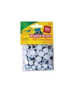 Crayola - Wiggle eyes set - 150 pieces - 0.28, 0.39, 0.47, 0.59 in - black"