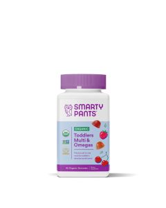 SmartyPants Organic Toddler Multi & Vegetarian Omega 3 Gummy Vitamins with D3, C & B12 - 45ct"