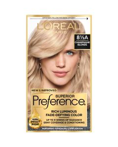 L'Oreal Paris Superior Preference Fade-Defying Permanent Hair Color, 8.5A Champagne Blonde, 1 kit"