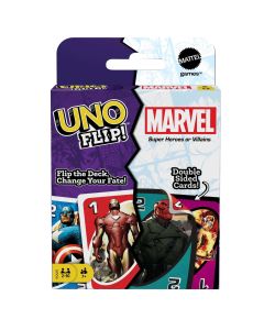 UNO Flip! Marvel Card Game for Kids, Adults & Family Night with Double-Sided Cards"