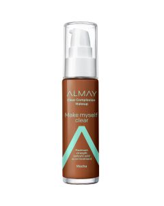 Almay Clear Complexion Makeup, Hypoallergenic, Cruelty Free, Fragrance Free, Dermatologist Tested Foundation, with Salicylic Acid, 1.0 oz - 910 Mocha"