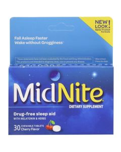 MidNite Drug-free Sleep Aid Chewable Tablets, Cherry Flavor, 30 Ct"