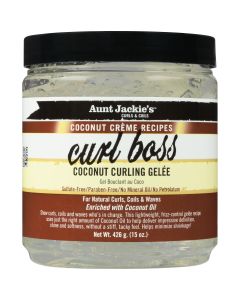 Aunt Jackie's Curls & Coils Curl Boss Coconut Curling Gelée, 15 oz, Female, Shine Enhancing"