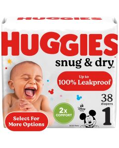 Huggies Snug & Dry Baby Diapers, Size 1 (8-14 lbs), 38 Ct (Select for More Options)"