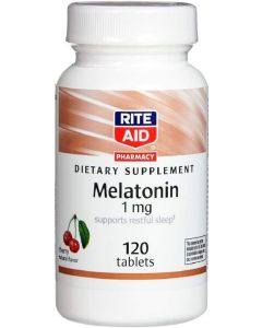 Rite Aid Sleeping Aid Dietary Supplement Melatonin Tablets, Cherry Flavor, 1 Mg, 120 Count"