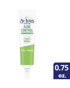 St. Ives Solutions Spot Treatment For Blemish Redness Reduction Acne Control Made with 2% Salicylic Acid and 100% Natural Tea Tree Extract 0.75 oz