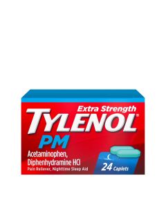 Tylenol PM Extra Strength Pain Reliever & Sleep Aid Caplets, 24 Ct"