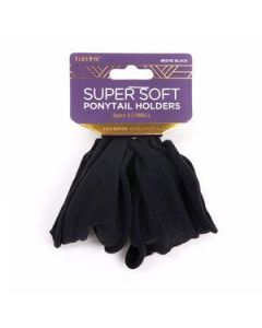 Donna Super Soft Ponytail Holder, Small 2 Psc, Premium Collection Black, pack of 2"