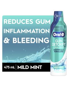 Oral-B Gum Detoxify Mouthwash Oral Rinse, Mild Mint Flavor, 16 fl oz"