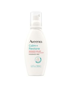 Aveeno Calm + Restore Redness Relief Face Wash, Foaming Facial Cleanser, 6 oz"
