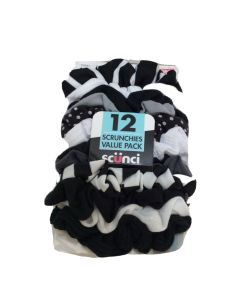 12pk Scunci Original Hair Scrunchies Soft Stretchy Stylish Womens Hair Ties