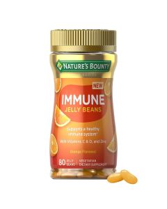 Nature's Bounty Vitamin C, D, & Zinc for Immune Support Jelly Beans, Orange, 80 Count"