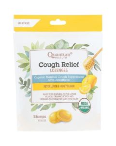 Quantum Health Cough Relief Lozenges - Meyer Lemon & Honey 18 Loz