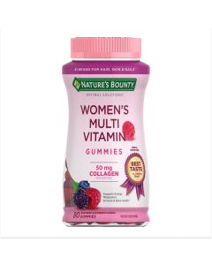 Nature's Bounty Optimal Solutions Women's Multivitamin Gummies with Collagen, Immune and Energy Metabolism Support Dietary Supplement, Raspberry Flavor, 80 Ct"
