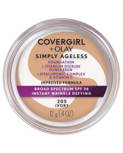 COVERGIRL + OLAY Simply Ageless Instant Wrinkle-Defying Foundation with SPF 28, Ivory, 0.44 oz"