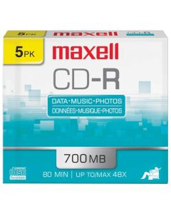 Maxell® 623205/648205 700mb 80-minute Cd-rs (5 Pk; Slim Jewel Cases)