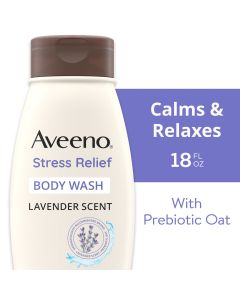 Aveeno Stress Relief Relaxing Oat Body Wash, Lavender Scent, 18 fl. oz"