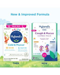 Hyland's Kids Cough & Mucus, Ages 2-12, Day & Night Combo Pack, Grape, 8 fl oz"