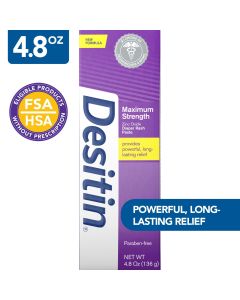 Desitin Maximum Strength Baby Diaper Rash Cream, Butt Paste with Zinc Oxide, 4.8 oz"