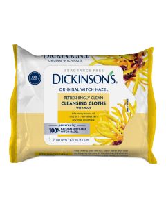 Dickinson's Original Refreshingly Clean Daily Cleansing Cloths, Witch Hazel and Aloe, 25 Count"