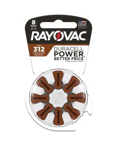 Rayovac Size 312 Hearing Aid Batteries (8 Pack), Size 312 Batteries"