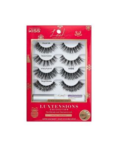 KISS Lash Couture LuXtensions Holiday Multipack, Glitter Silver, 4 Pairs & Clear Lash Glue"