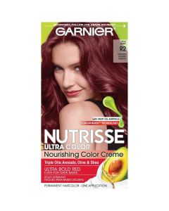 Garnier Nutrisse Ultra Nourishing Hair Color Creme, R2 Medium Intense Auburn, 1 Kit"