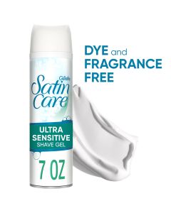 Gillette Satin Care Ultra Sensitive Women's Shave Gel, Fragrance Free, 7 oz"
