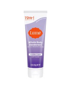 Lume Whole Body Deodorant -Invisible Cream Tube, 3.0 ounce (Soft Powder)"