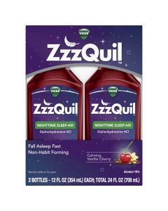 Vicks ZzzQuil Liquid Sleep Aid, Non-Habit Forming, Vanilla Cherry, 24 fl oz"