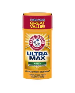 ARM & HAMMER ULTRA MAX Deodorant, Fresh Scent, Solid Stick 2.6 oz, Twin Pack (Pack of Two)"