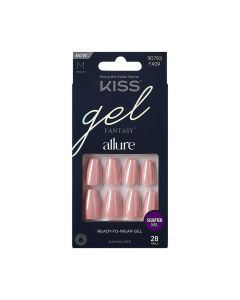 KISS Gel Fantasy Allure Glazed Donut Press-On Nails, Pink, Medium, Coffin Shape, 31 Ct."