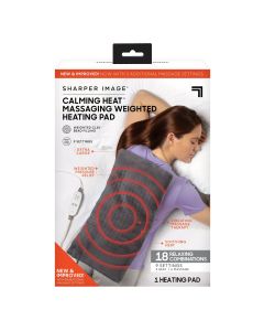 Sharper Image Calming Heat Massaging Weighted Heating Pad, 12 in x 24 in, Gray"
