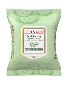 30 Count, Burt's Bees Cucumber & Sage Facial Cleansing Towelettes"