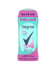 Degree Long Lasting Women's Antiperspirant Deodorant Stick Twin Pack, Sheer Powder, 2.6 oz"