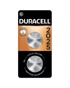 Duracell 2025 Lithium Coin Battery 3V, Bitter Coating Discourages Swallowing, 2 Pack"