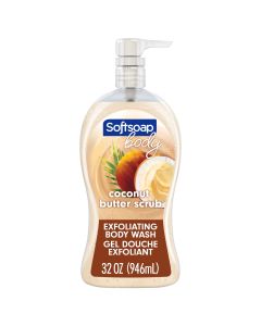 Softsoap Body Wash Exfoliating Scrub, Coconut Butter Scent, 32 oz Pump Bottle"