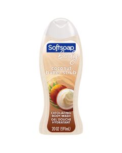 Softsoap Body Wash Exfoliating Scrub, Coconut Butter Scent, 20 oz Bottle"