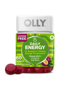 OLLY Daily Energy Gummy Supplement with CoQ10 & B12, Caffeine Free, Tropical Flavor, 60 Ct"