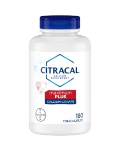 Citracal Maximum Plus Calcium Supplement, Calcium with Vitamin D3, Coated Caplets, 180 Count"