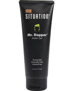 Mr. Dapper Matte Hair Gel Strong Hold for All Hairstyles and Hair Texture - Alcohol Free Styling Gel for Men -Extremely Thick, Non-Flaking Men's Hair Gel for Matte Finish (6FL OZ)"