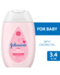 Johnson's Moisturizing Pink Baby Lotion with Coconut Oil, 3.4 Fl. Oz"