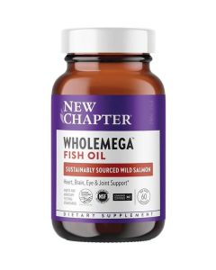New Chapter - Wholemega 100% Wild Alaskan Salmon Extra Virgin Omega-Rich Fish Oil 1000 mg. - 60 Softgels