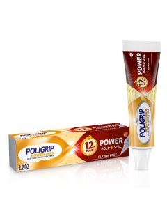 Poligrip Power Hold + Seal Denture Cream, Flavor Free - 2.2 oz, for Adults"