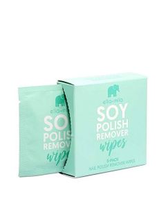 Ella+Mila Soy Nail Polish Remover Wipes - Acetone Free Unscented, Vitamin A, C, E Oil (5-Pack)"