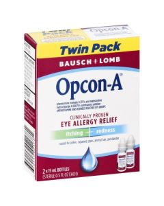 Opcon-A® Eye Allergy Relief Drops–Antihistamine and Redness Reliever Eye Drops, 0.5 FL OZ, Twin Pack"